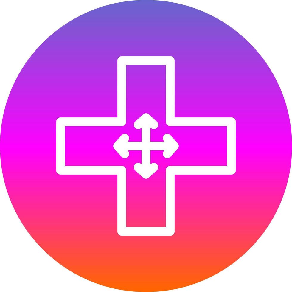 Four Way Intersection Vector Icon Design
