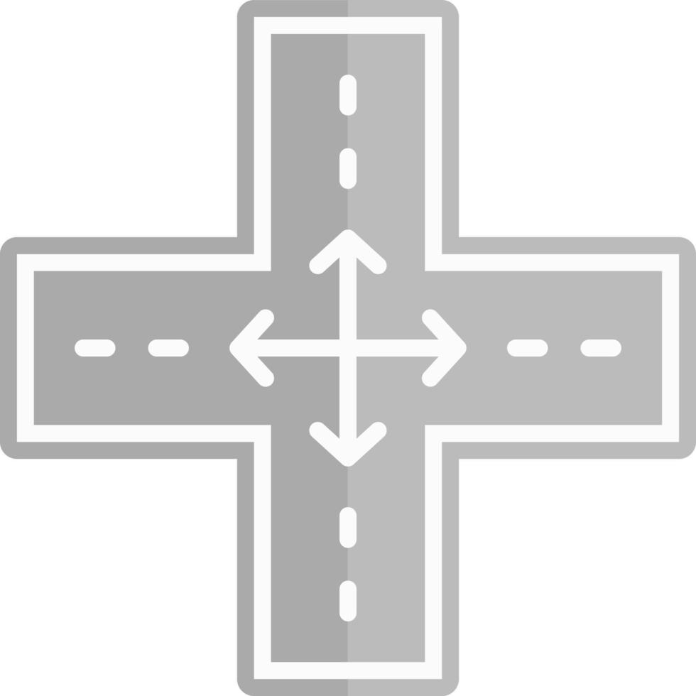 Four Way Intersection Vector Icon Design