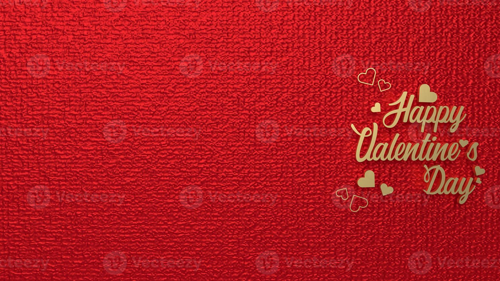 The gold happy valentine day on red background  for holiday concept 3d rendering photo