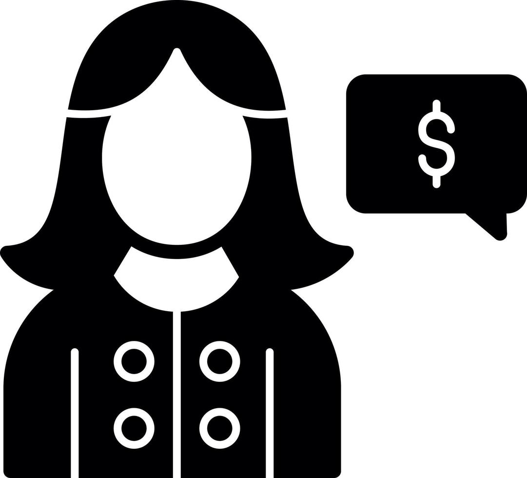 diseño de icono de vector de asesor financiero femenino