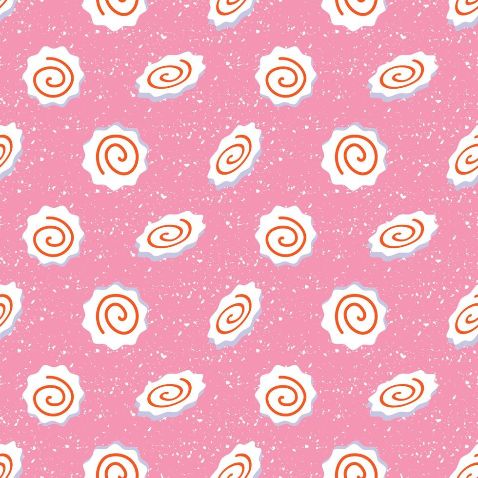 Seamless pattern with narutomaki slices vector illustration
