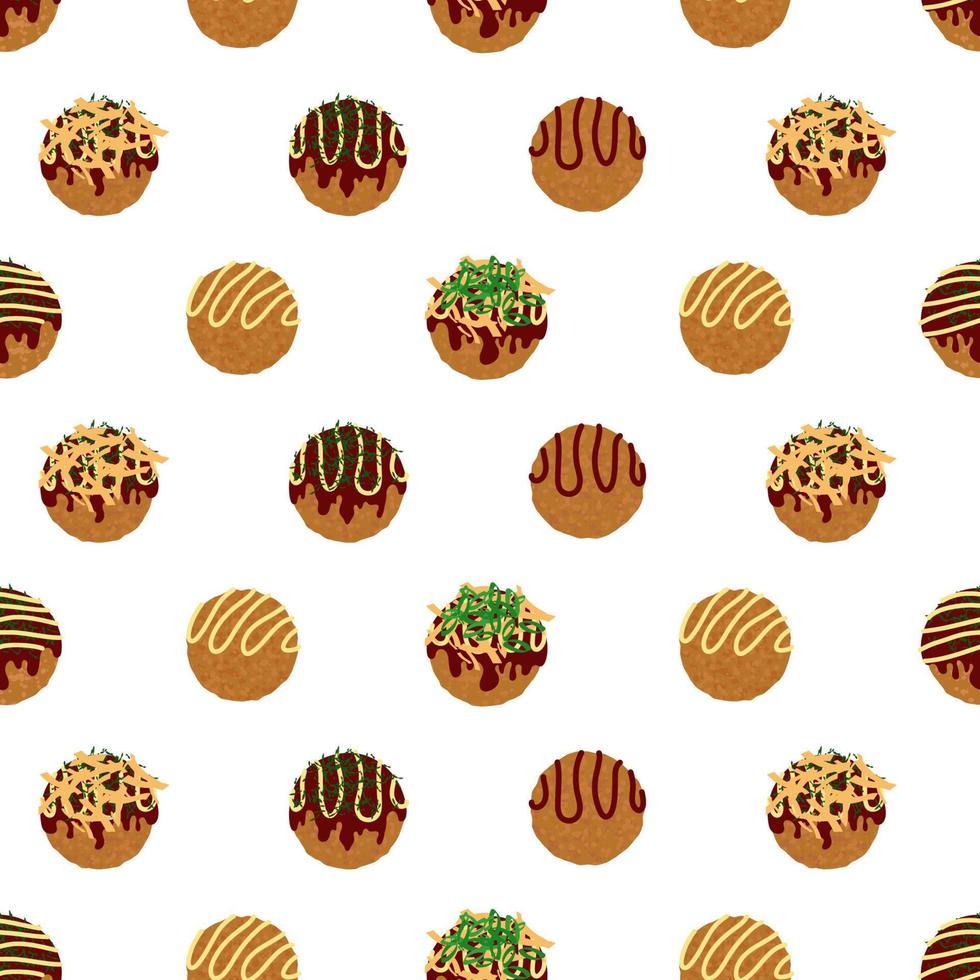 Seamless pattern with takoyaki vector illustration