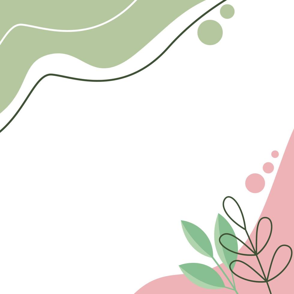 Simple aesthetic shape and leaf on white background vector