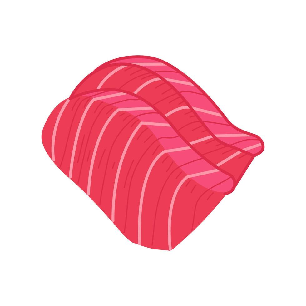 sashimi filete de atún sobre fondo aislado vector