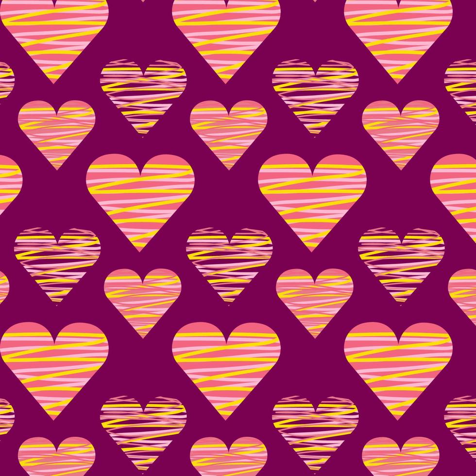 Cute seamless pattern with heart shaped on isolated background vector