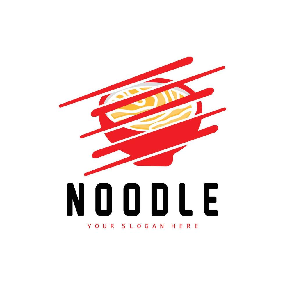 Noodle Logo, Ramen Vector, Chinese Food, Fast Food Restaurant Brand Design, Product Brand, Cafe, Company Logo vector