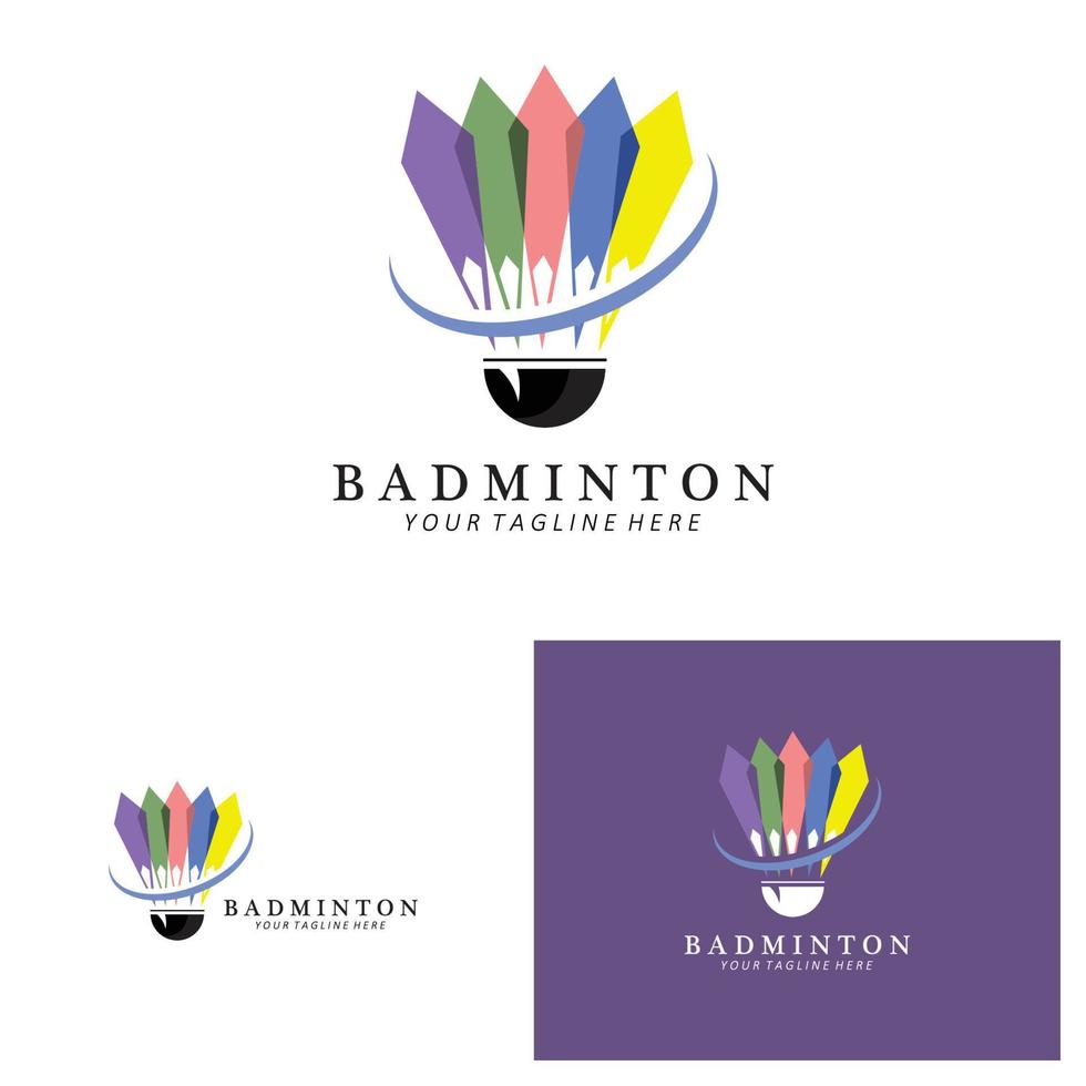 Badminton logo design, vector icon for athletics competitions