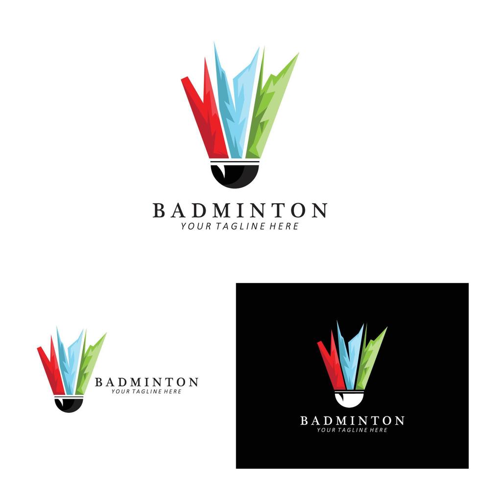 diseño de logotipo de bádminton, icono de vector para competiciones de atletismo