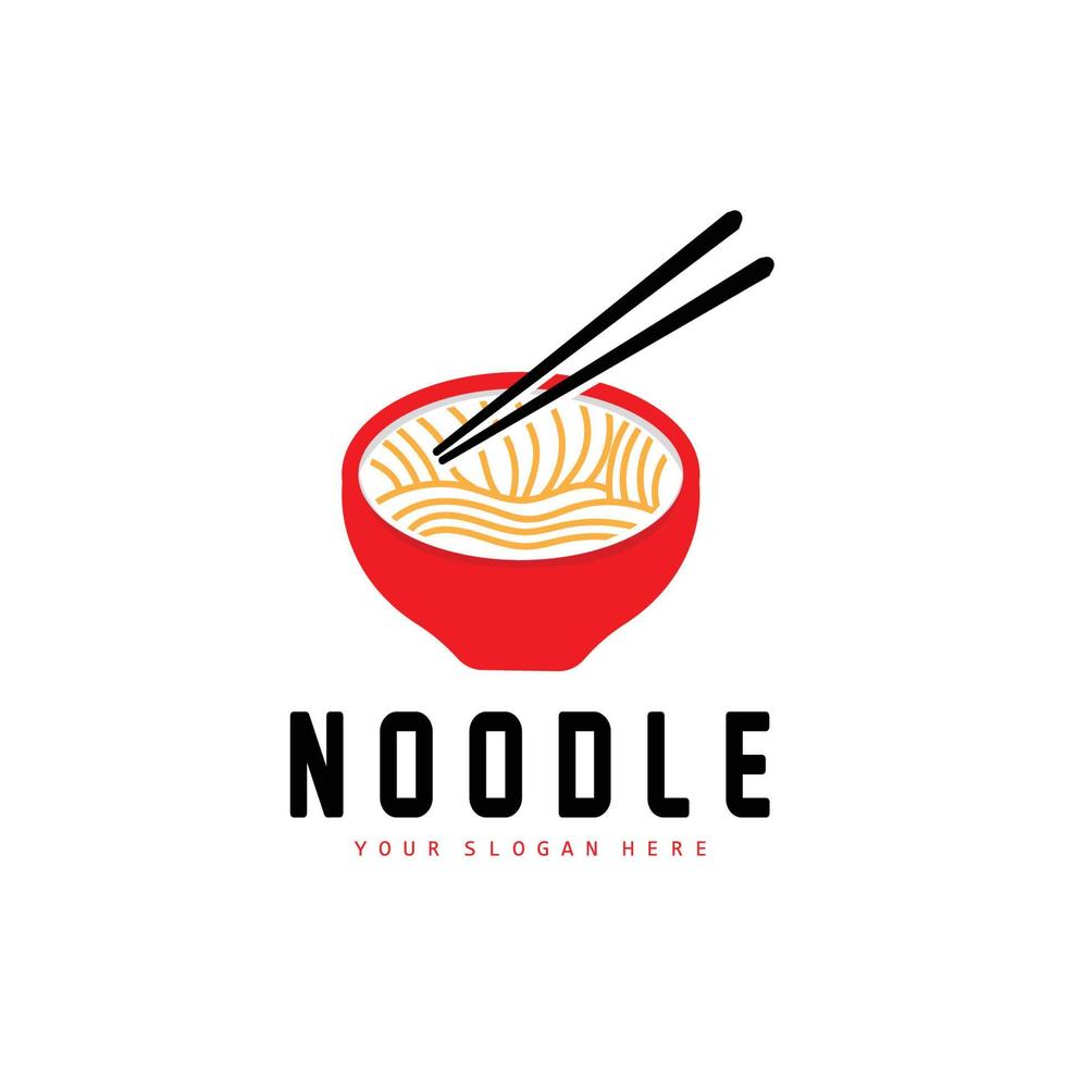 Noodle Logo, Ramen Vector, Chinese Food, Fast Food Restaurant Brand