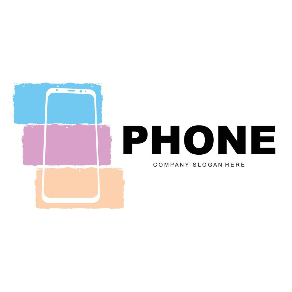 Smartphone Logo, Communication Electronics Vector, Modern Phone Design, For Company Brand Symbol vector