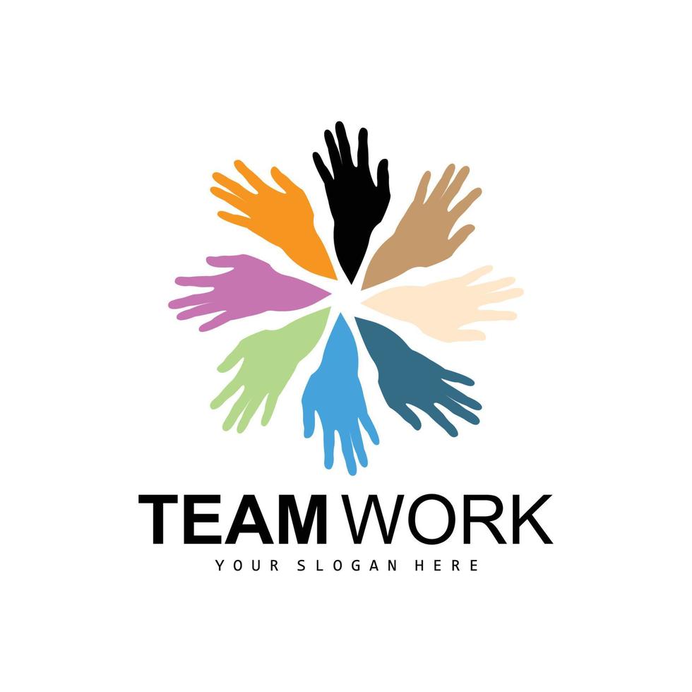 Hand Logo, Teamwork Vector, Team Company Design, Body health, Hand Care, Recycling vector