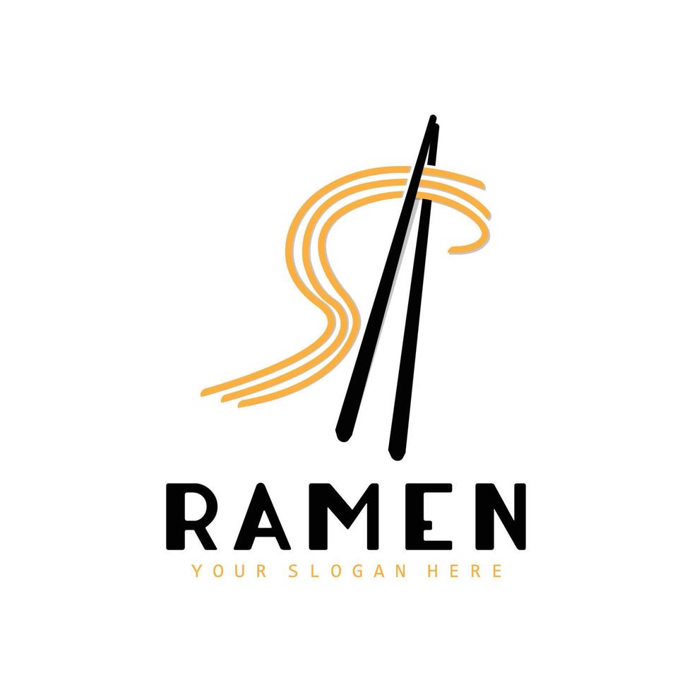 Noodle Logo, Ramen Vector, Chinese Food, Fast Food Restaurant Brand Design, Product Brand, Cafe, Company Logo vector