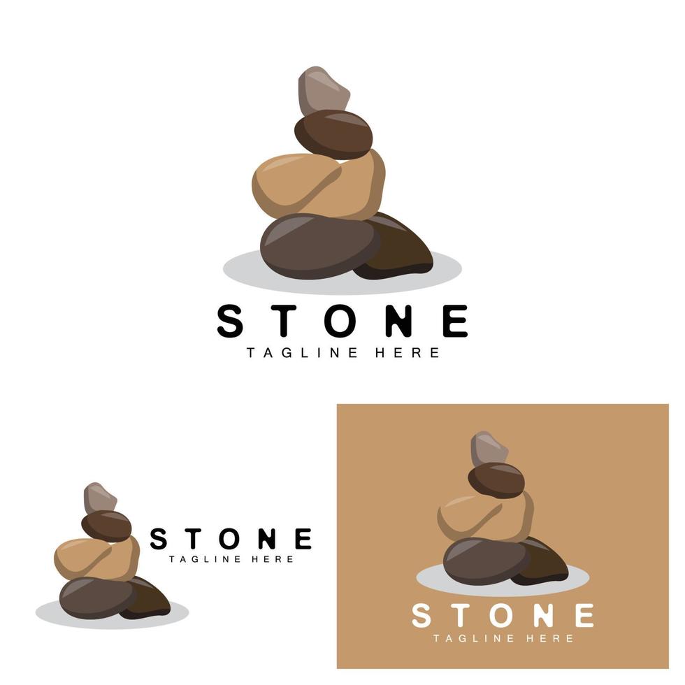 diseño de logotipo de piedra apilada, vector de piedra de equilibrio, ilustración de piedra de material de construcción, ilustración de piedra pómez piedra walpapeer