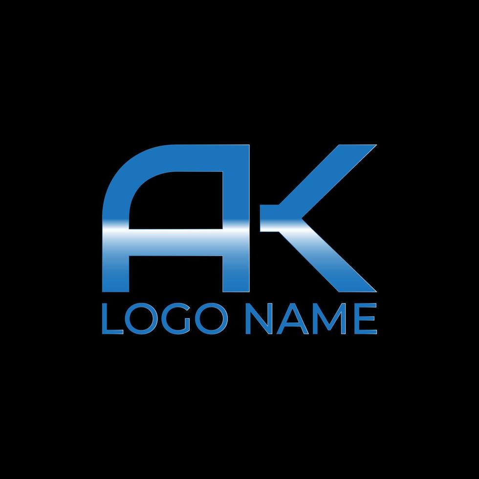 Modern AK initial logo concept on black vector