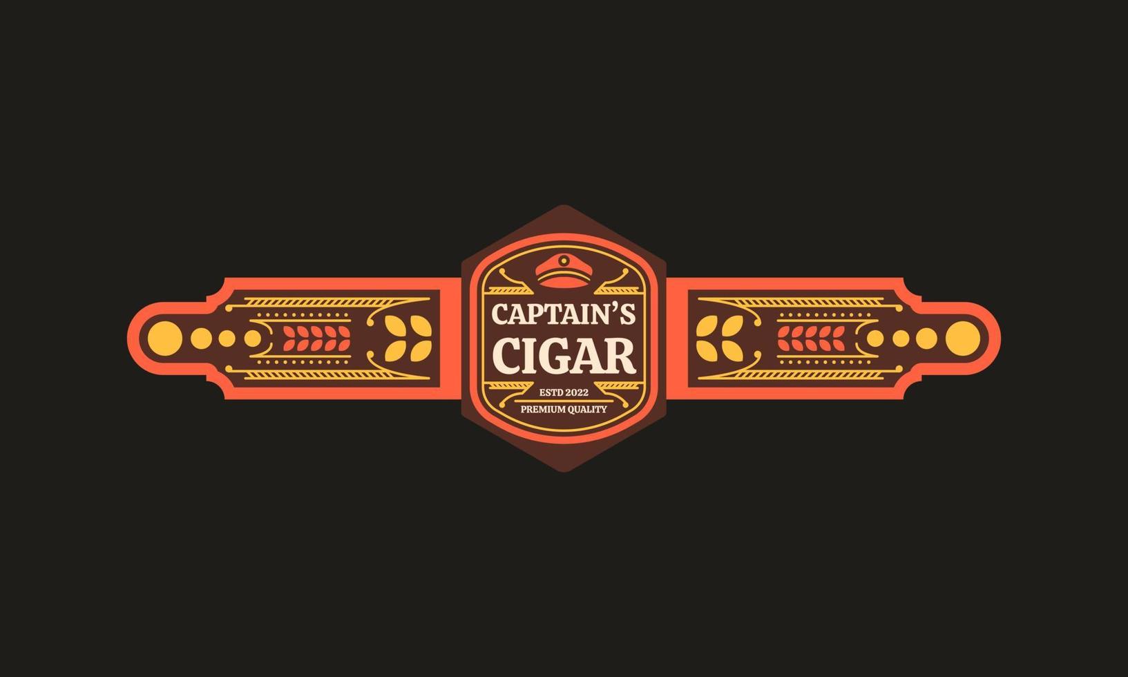 craft cigar label template vector illustration flat design