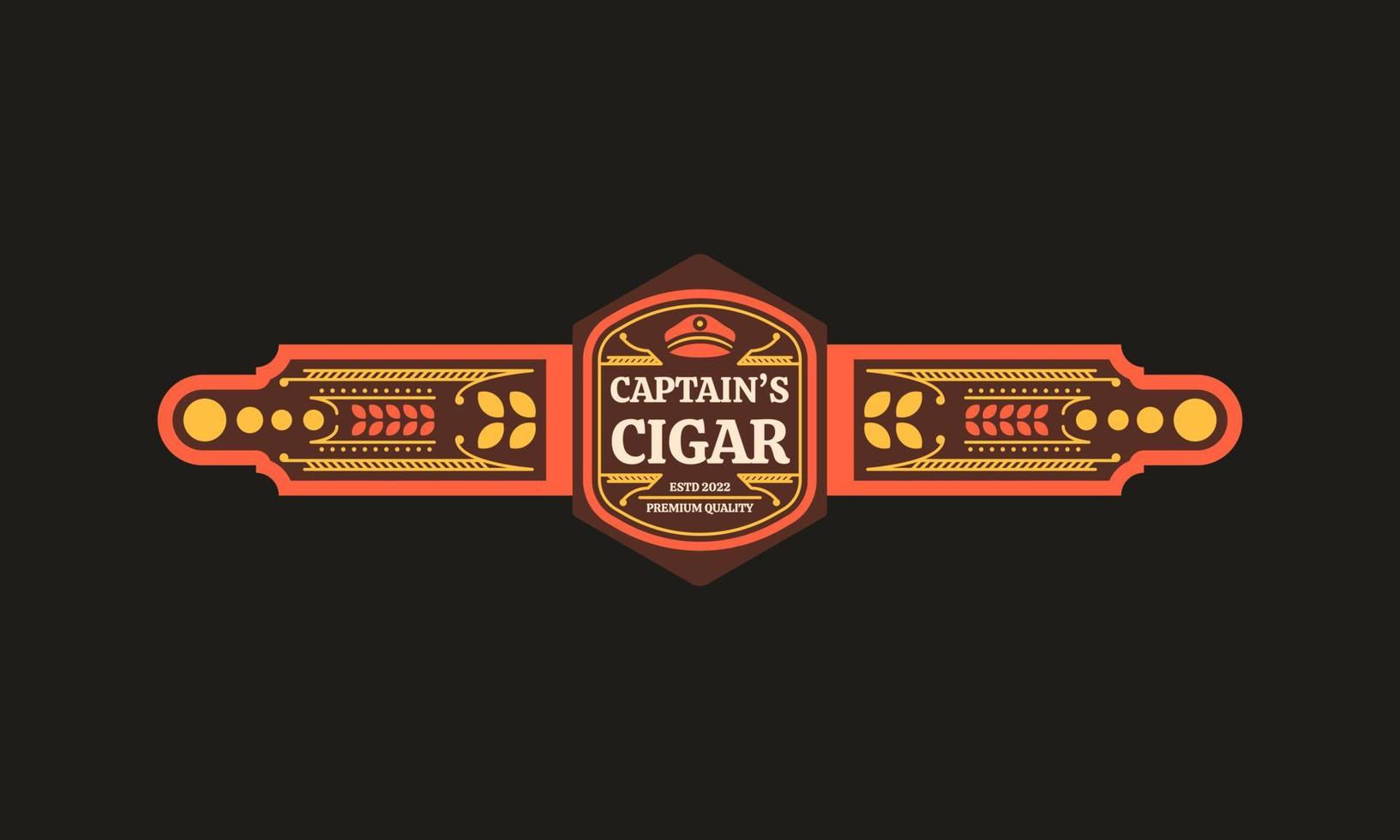 craft cigar label template vector illustration flat design