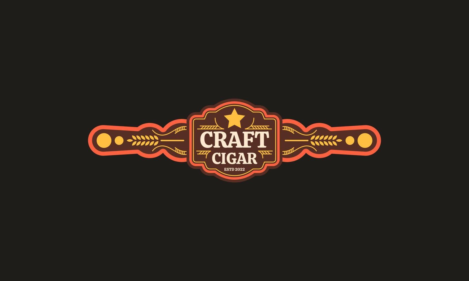 craft cigar label template vector illustration flat design