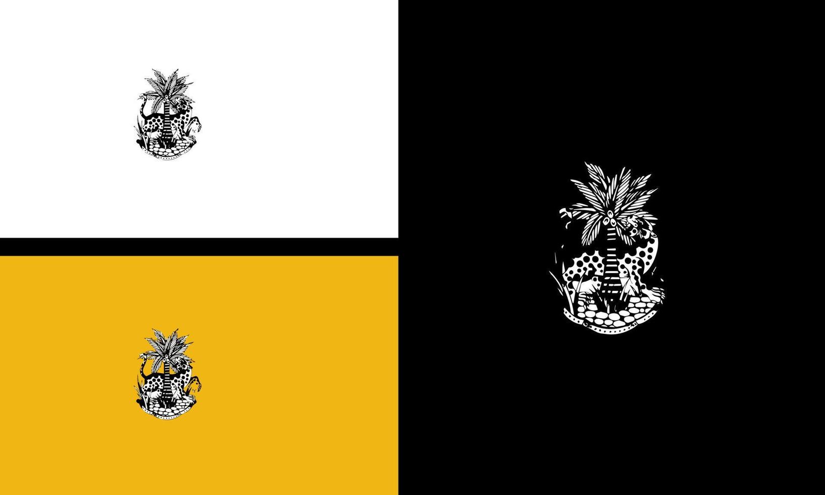 cheetah with palm vector outline design