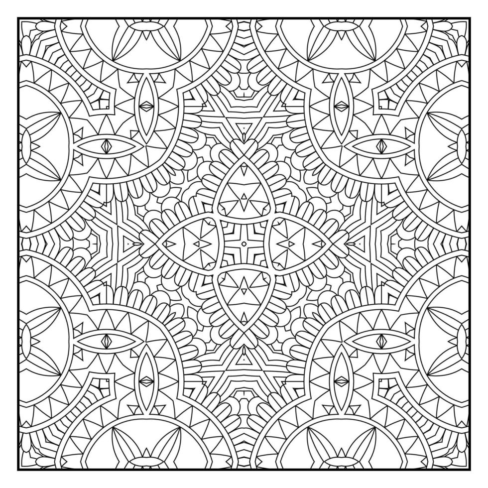 Mandala coloring page for adults. Mandala background. Mandala pattern coloring page. Hand drawn mandala pattern background. Vector black and white coloring page for coloring book.