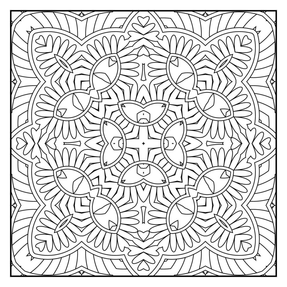 Mandala coloring page for adults. Mandala background. Mandala pattern coloring page. Hand drawn mandala pattern background. Vector black and white coloring page for coloring book.