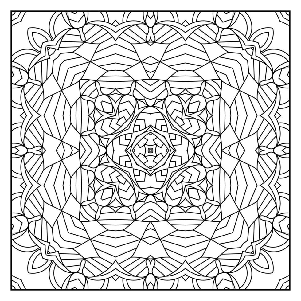 Mandala coloring page for adults. Mandala background. Mandala pattern coloring page. Hand drawn mandala pattern background. Vector black and white coloring page for coloring book.