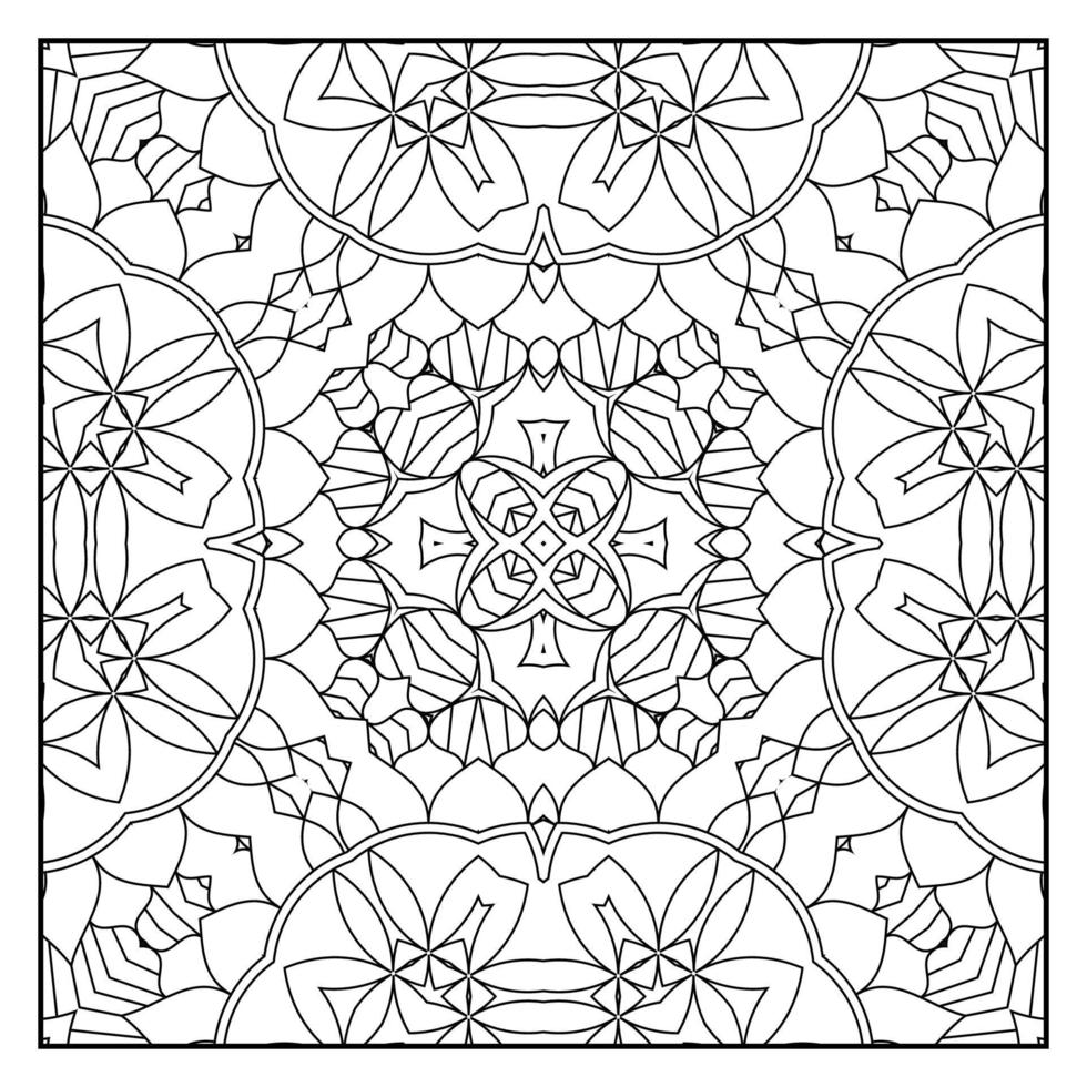 Mandala coloring page for adults. Mandala background. Mandala pattern coloring page. Hand drawn mandala pattern background. Vector black and white coloring page for coloring book.