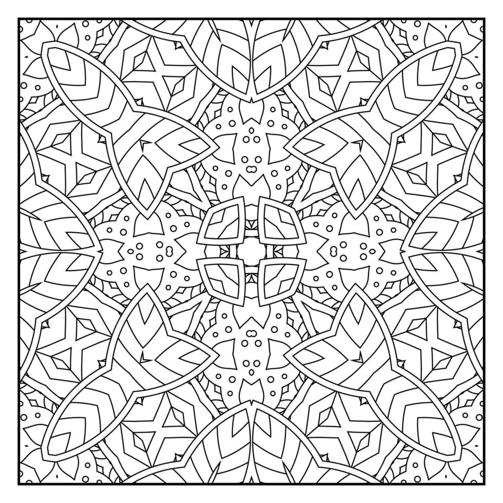 Mandala coloring page for adults. Mandala background. Mandala pattern coloring page. Hand drawn mandala pattern background. Vector black and white coloring page for coloring book.