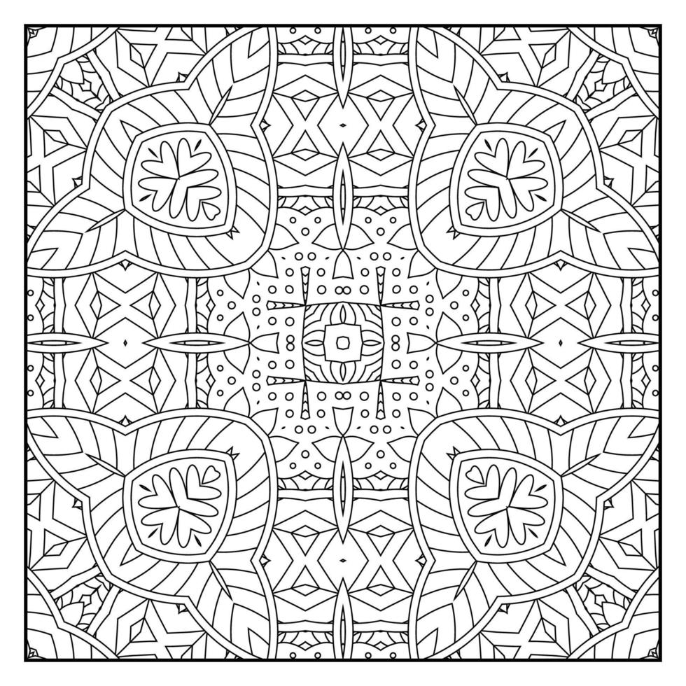 Mandala coloring page for adults. Mandala background. Mandala pattern coloring page. Hand drawn mandala pattern background. Vector black and white coloring page for coloring book.