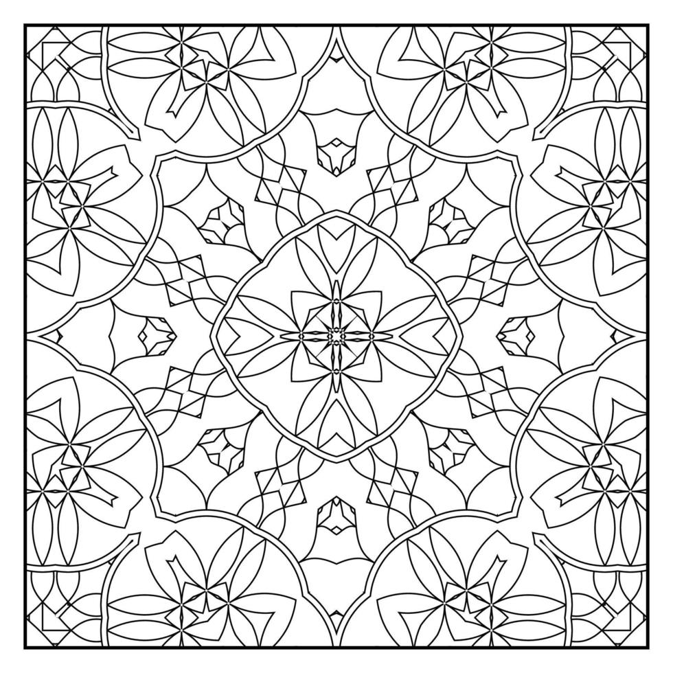 Mandala coloring page for adults. Mandala background. Mandala pattern coloring page. Hand drawn mandala pattern background. Vector black and white coloring page for coloring book.