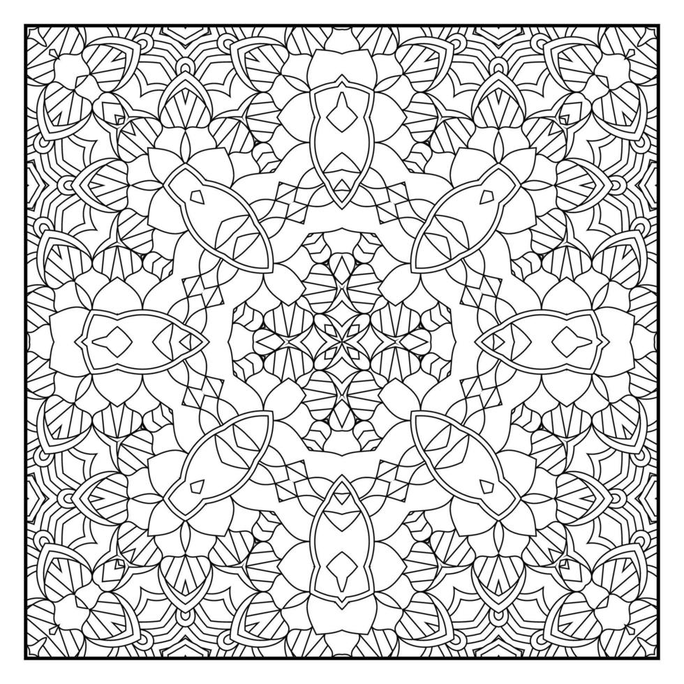 Mandala coloring page for adults. Mandala background. Mandala pattern coloring page. Hand drawn mandala pattern background. Vector black and white coloring page for coloring book.