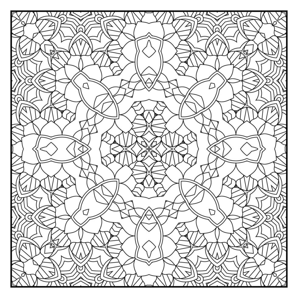 Mandala coloring page for adults. Mandala background. Mandala pattern coloring page. Hand drawn mandala pattern background. Vector black and white coloring page for coloring book.