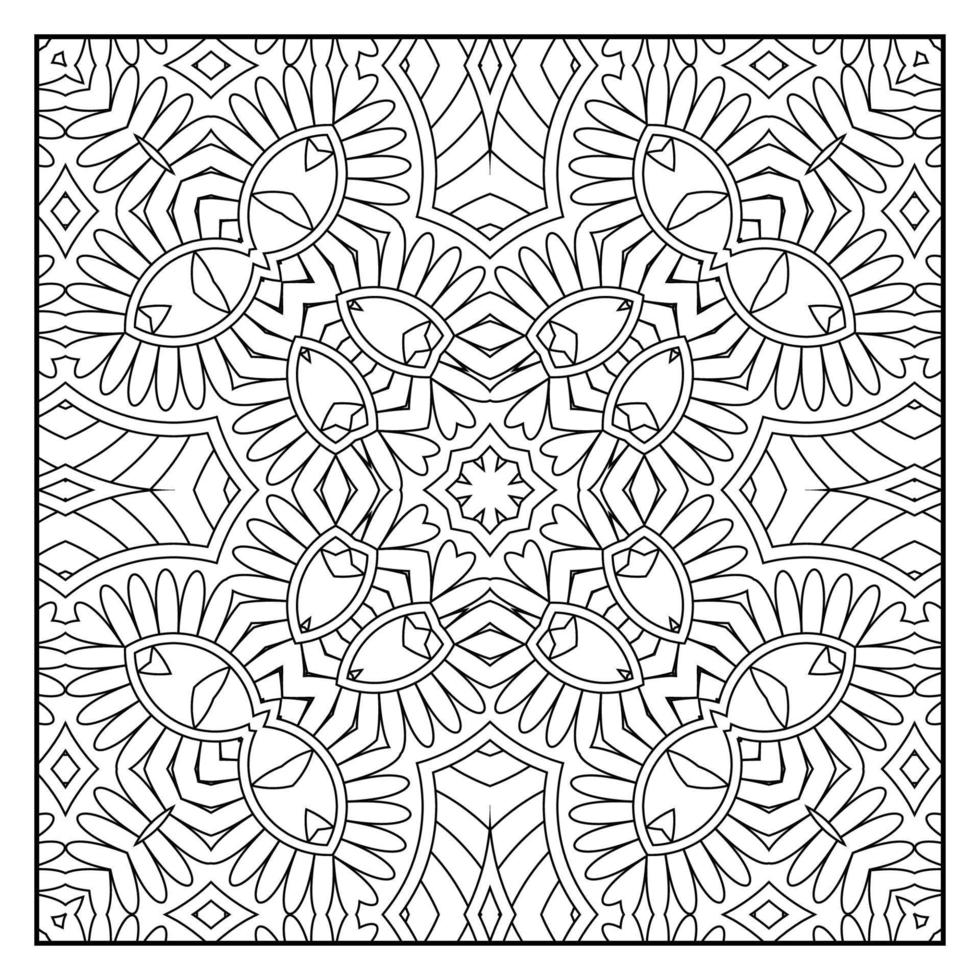 mandala para colorear página para adultos. fondo de mandalas. patrón de mandala página para colorear. Fondo de patrón de mandala dibujado a mano. página de coloreado vectorial en blanco y negro para el libro de coloreado. vector