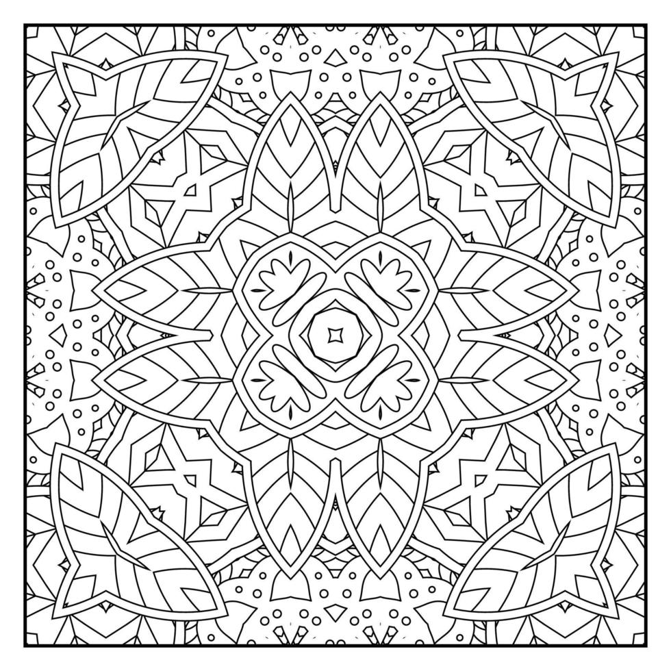 Mandala coloring page for adults. Mandala background. Mandala pattern coloring page. Hand drawn mandala pattern background. Vector black and white coloring page for coloring book.