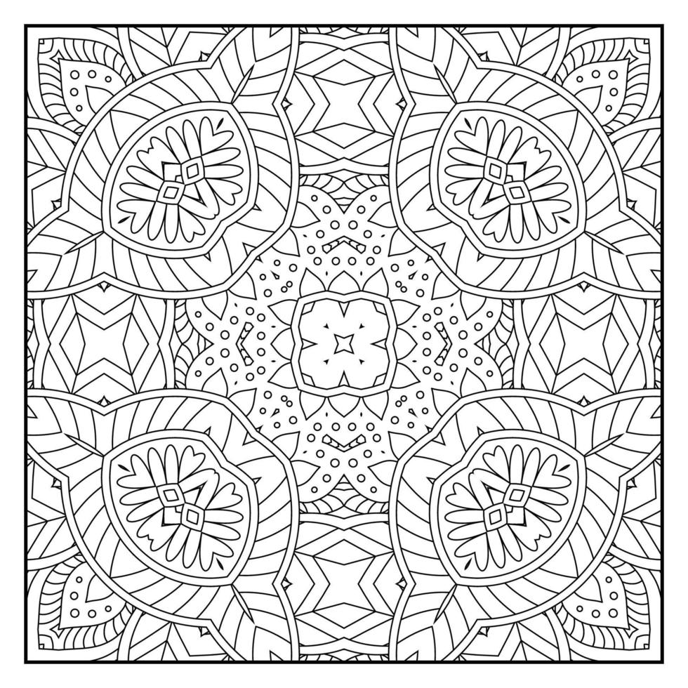 Mandala coloring page for adults. Mandala background. Mandala pattern coloring page. Hand drawn mandala pattern background. Vector black and white coloring page for coloring book.