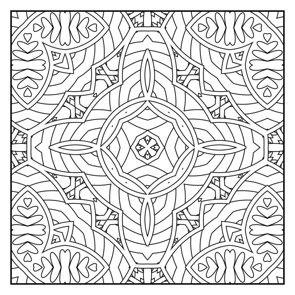 Mandala coloring page for adults. Mandala background. Mandala pattern coloring page. Hand drawn mandala pattern background. Vector black and white coloring page for coloring book.