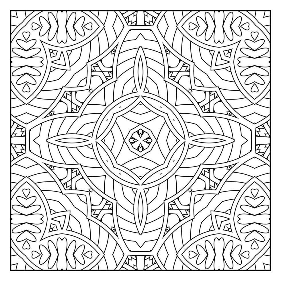 Mandala coloring page for adults. Mandala background. Mandala pattern coloring page. Hand drawn mandala pattern background. Vector black and white coloring page for coloring book.