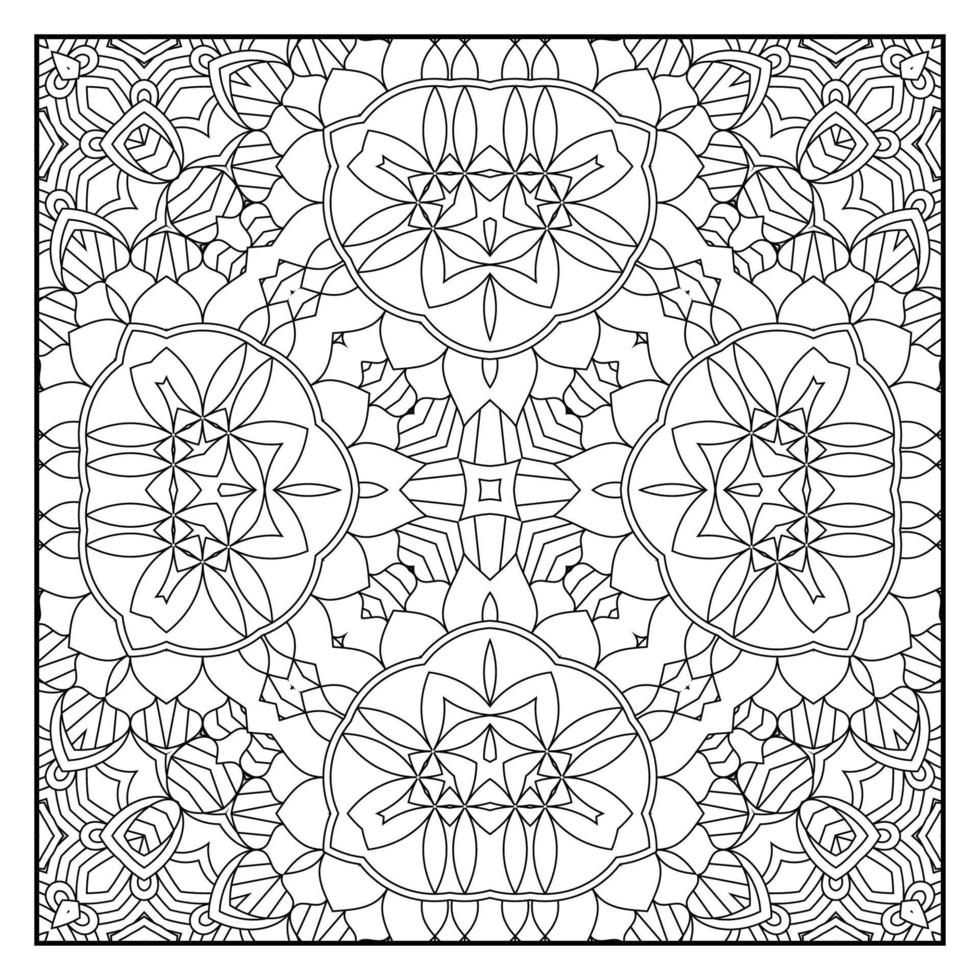 Mandala coloring page for adults. Mandala background. Mandala pattern coloring page. Hand drawn mandala pattern background. Vector black and white coloring page for coloring book.