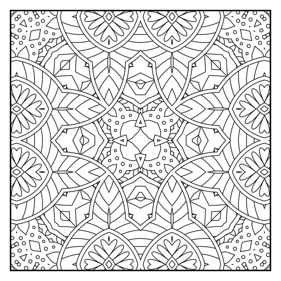 Mandala coloring page for adults. Mandala background. Mandala pattern coloring page. Hand drawn mandala pattern background. Vector black and white coloring page for coloring book.