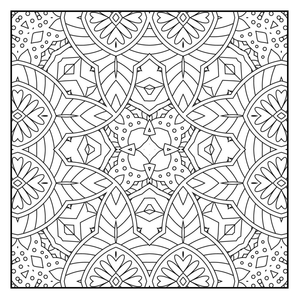 Mandala coloring page for adults. Mandala background. Mandala pattern coloring page. Hand drawn mandala pattern background. Vector black and white coloring page for coloring book.