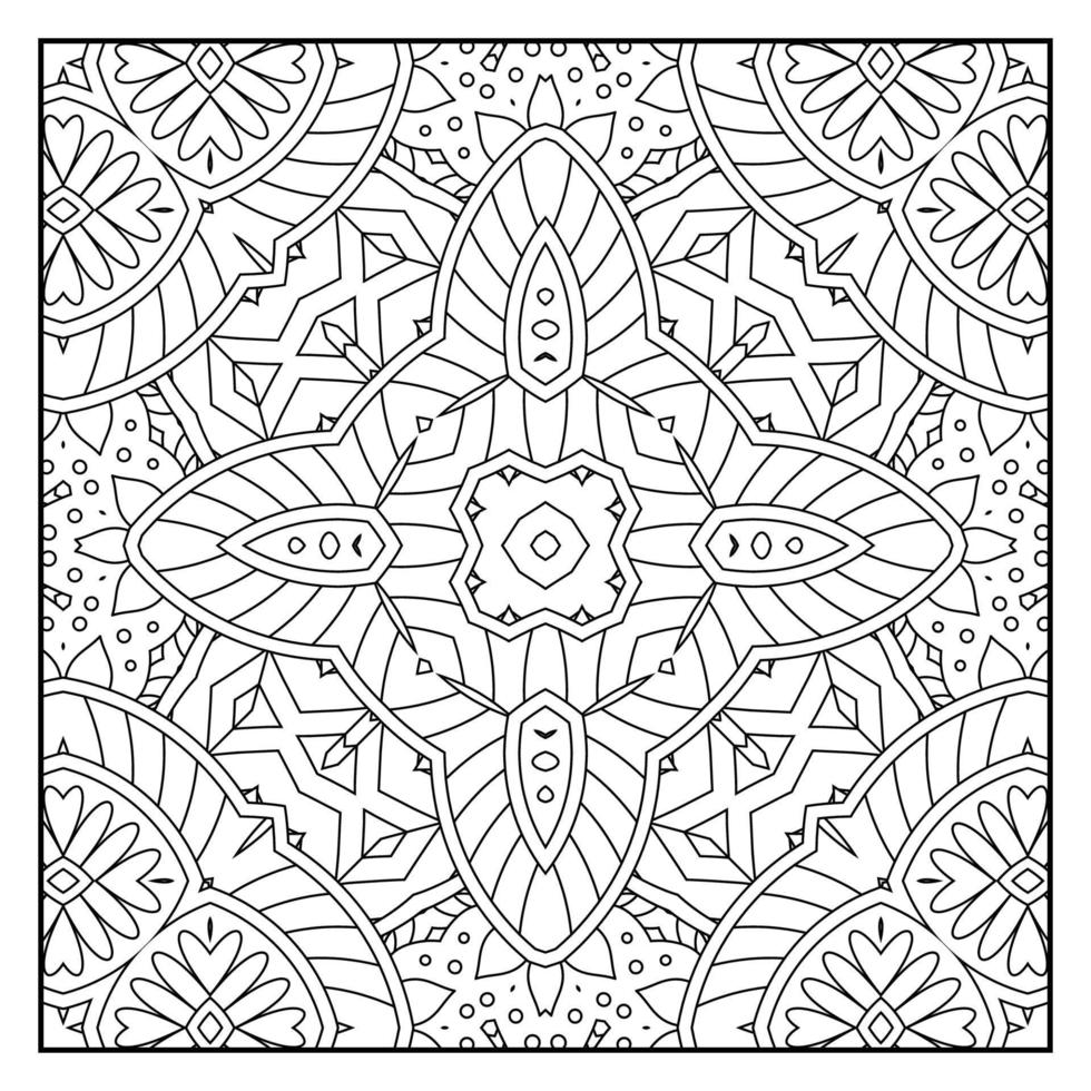Mandala coloring page for adults. Mandala background. Mandala pattern coloring page. Hand drawn mandala pattern background. Vector black and white coloring page for coloring book.