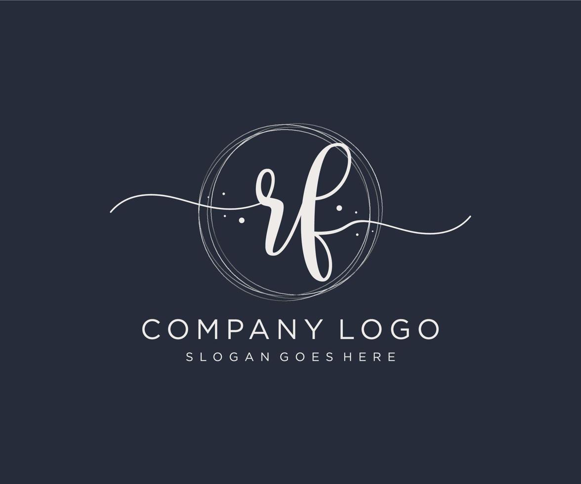 Initial RF feminine logo. Usable for Nature, Salon, Spa, Cosmetic and Beauty Logos. Flat Vector Logo Design Template Element.