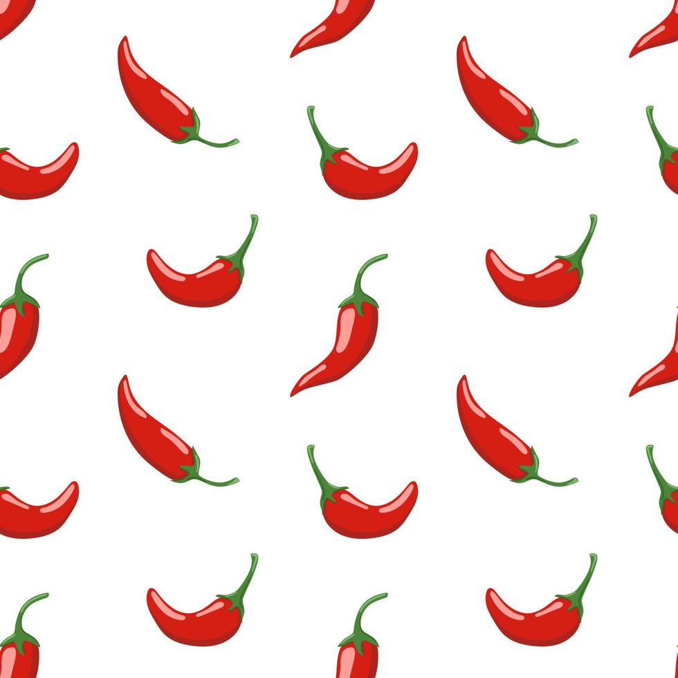 Red hot chilli pepper pattern vector