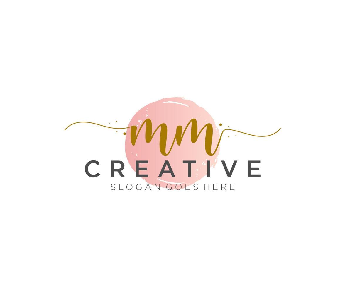Initial Mm Beauty Monogram Elegant Logo Stock Vector (Royalty Free
