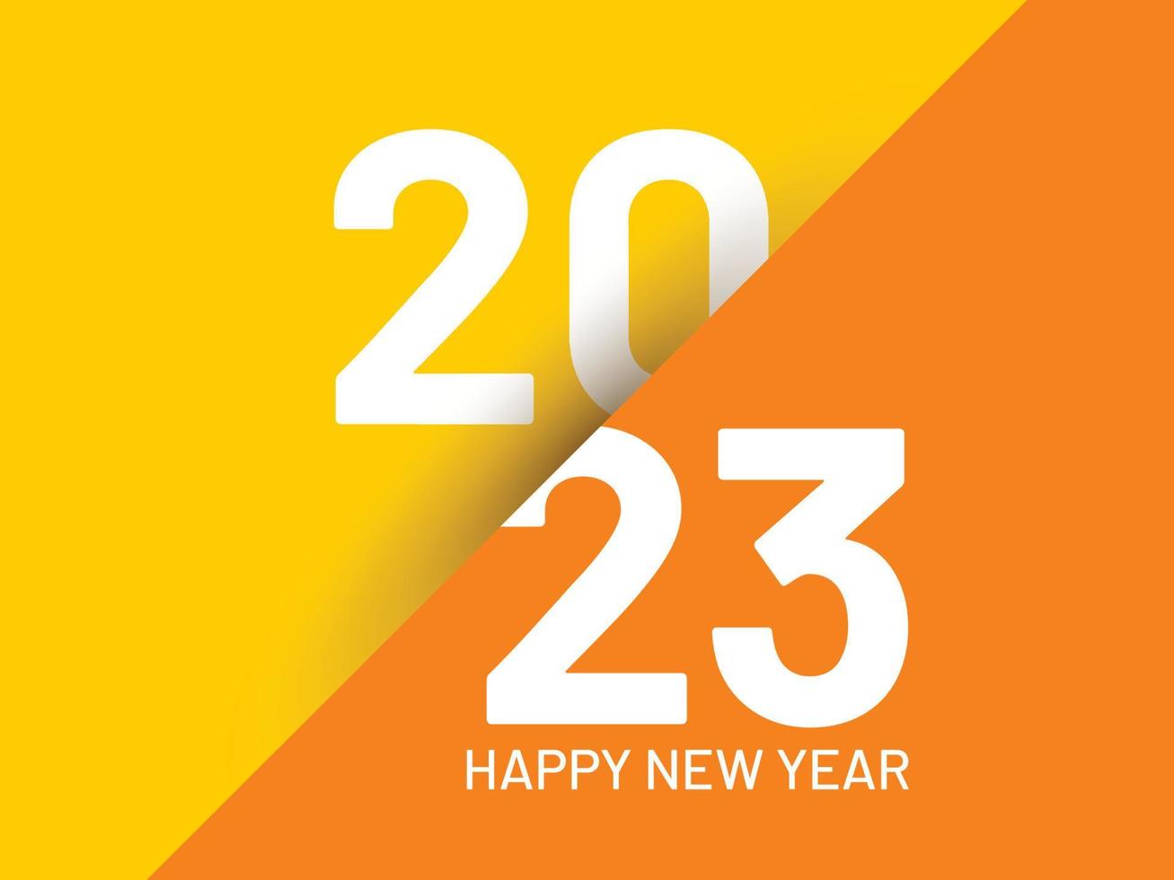 feliz año nuevo 2023, banner horizontal. plantilla de diseño de portada de folleto o calendario. portada del diario de negocios para 20 23 con deseos. El arte de cortar papel. vector