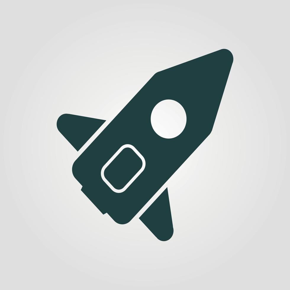 Rocket vector icon. Black illustration isolated on white background for graphic and web design.