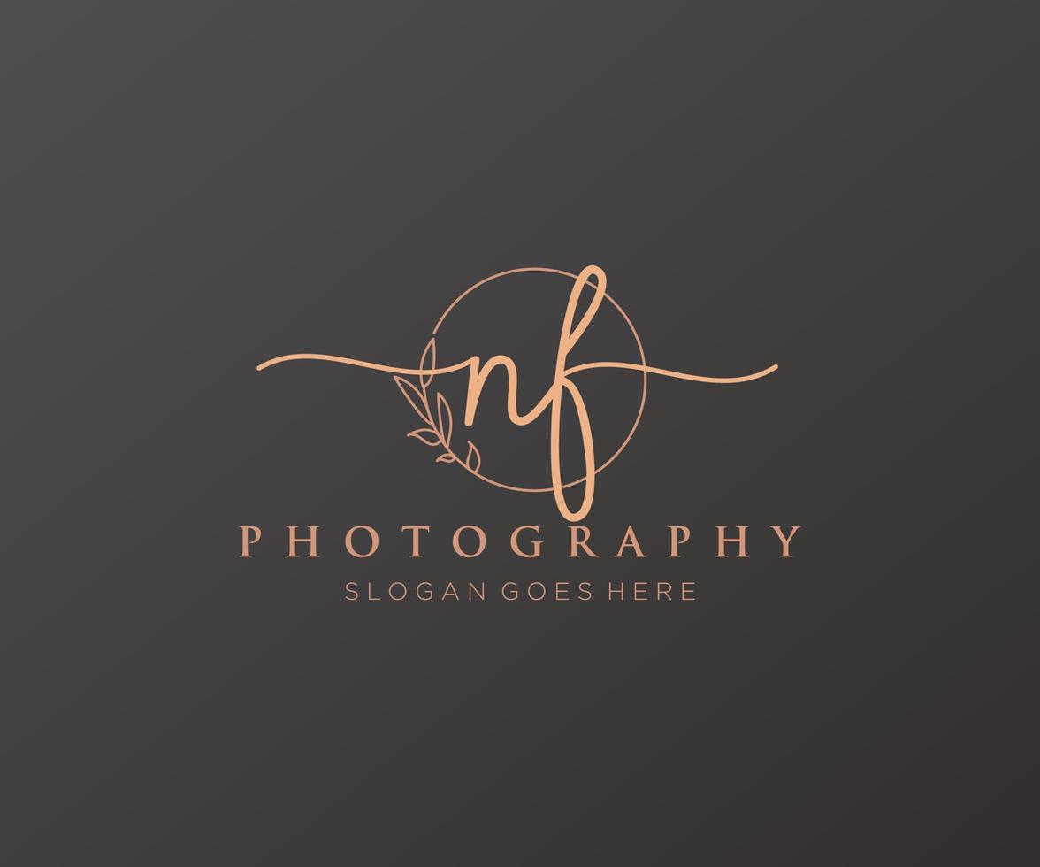 Initial NF feminine logo. Usable for Nature, Salon, Spa, Cosmetic and Beauty Logos. Flat Vector Logo Design Template Element.