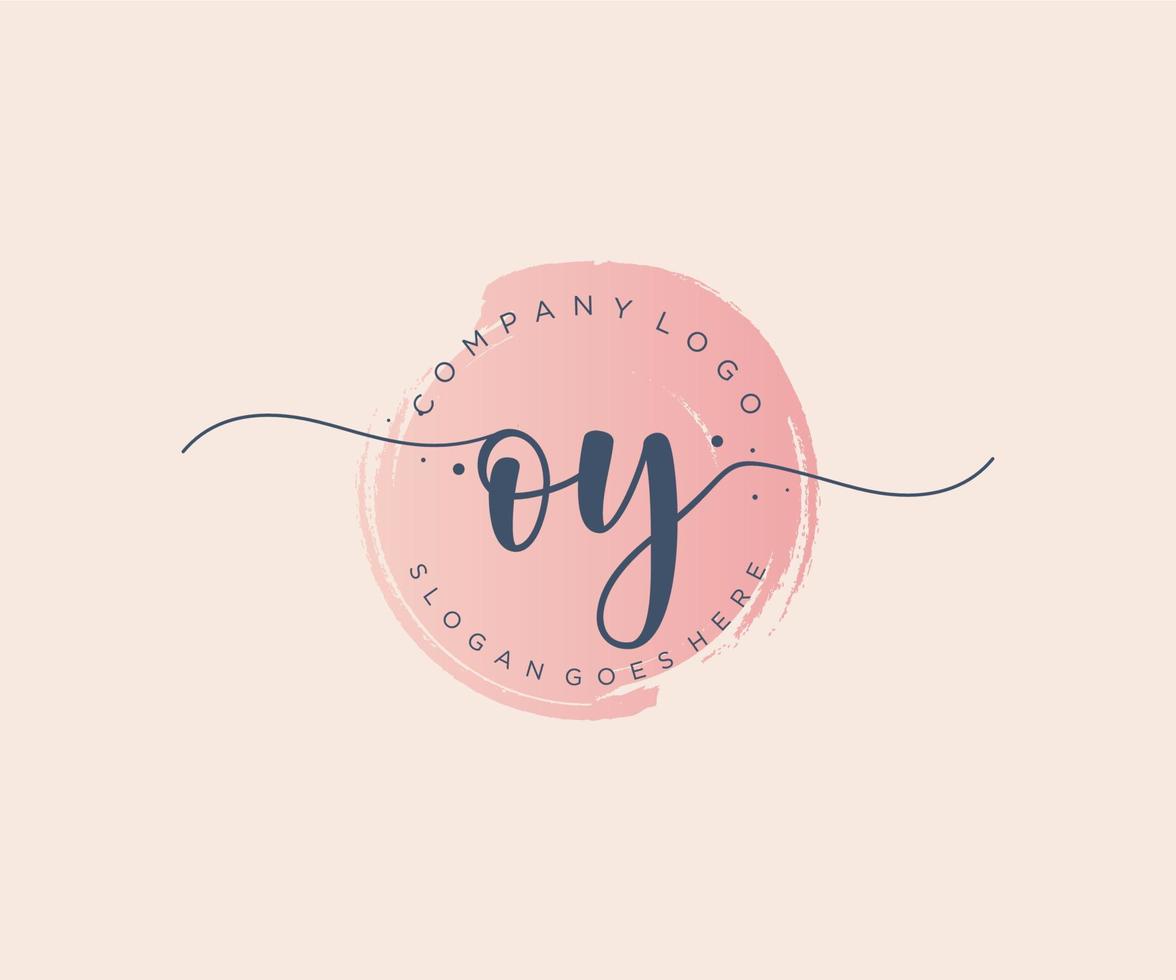 Initial OY feminine logo. Usable for Nature, Salon, Spa, Cosmetic and Beauty Logos. Flat Vector Logo Design Template Element.