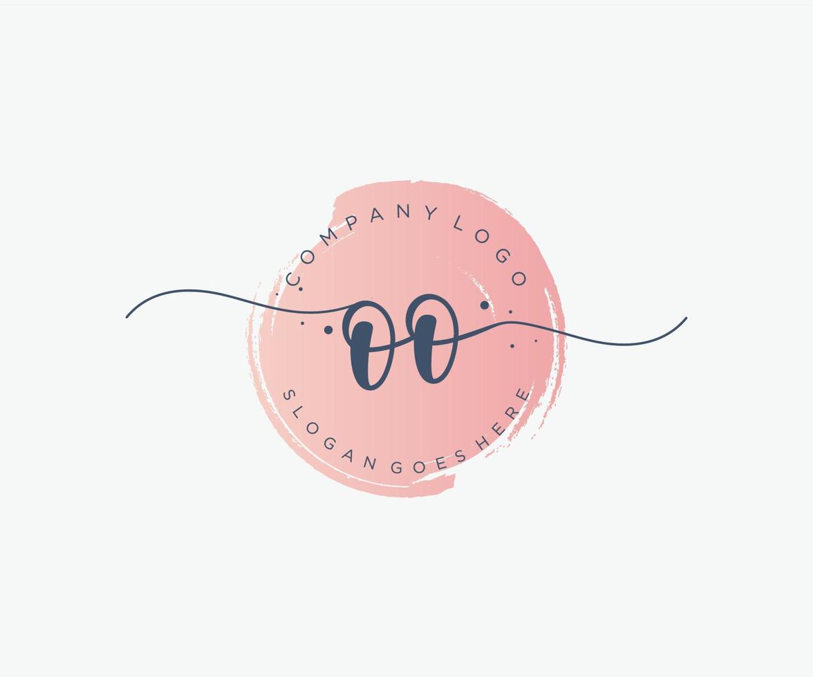 Initial OO feminine logo. Usable for Nature, Salon, Spa, Cosmetic and Beauty Logos. Flat Vector Logo Design Template Element.