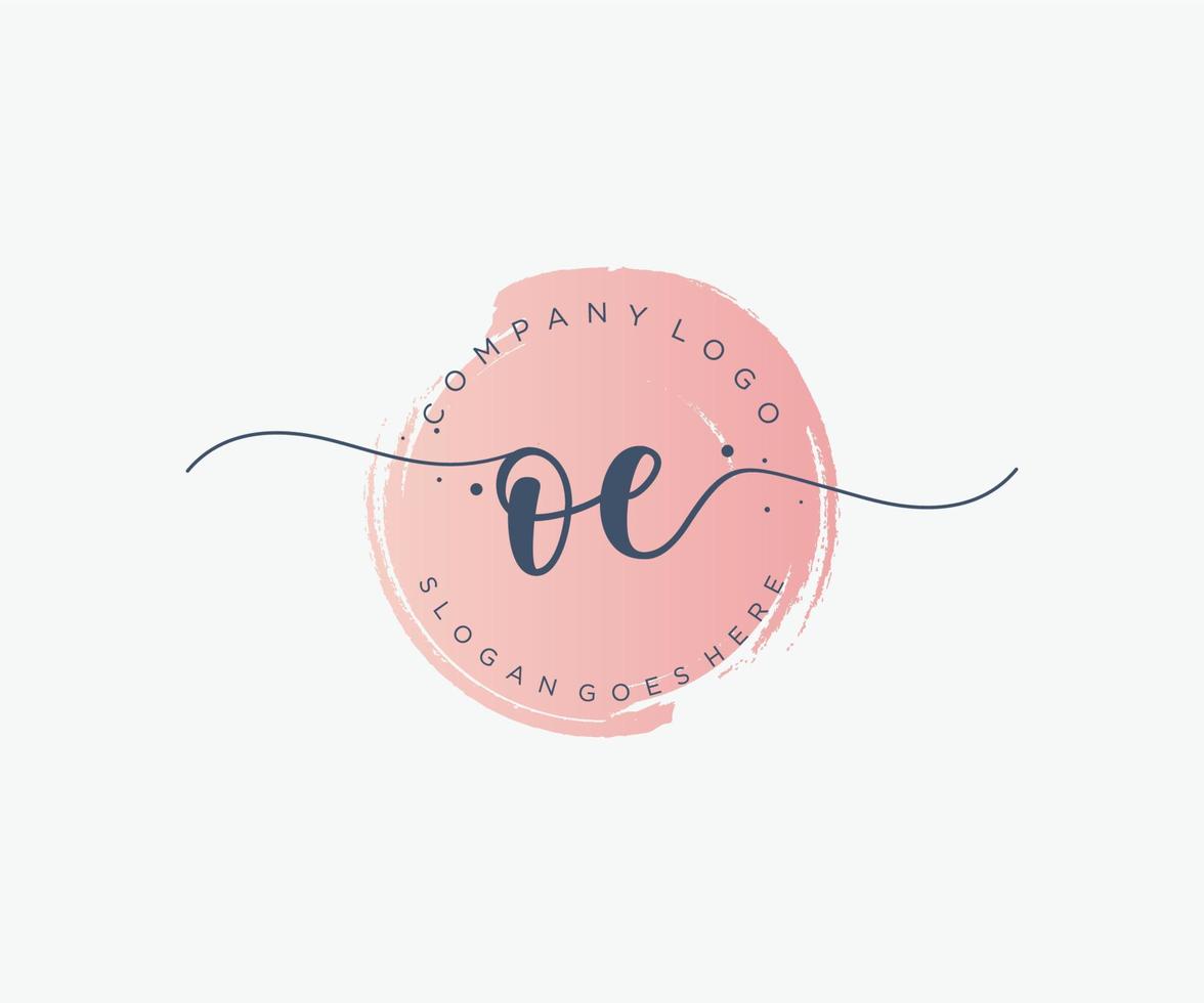 Initial OE feminine logo. Usable for Nature, Salon, Spa, Cosmetic and Beauty Logos. Flat Vector Logo Design Template Element.