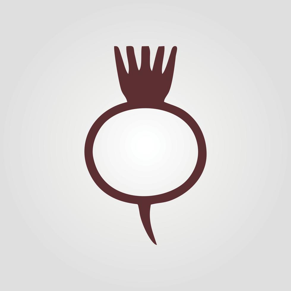Beetroot silhouette sign isolated vector on grey background. Adobe Illustrator Artwork